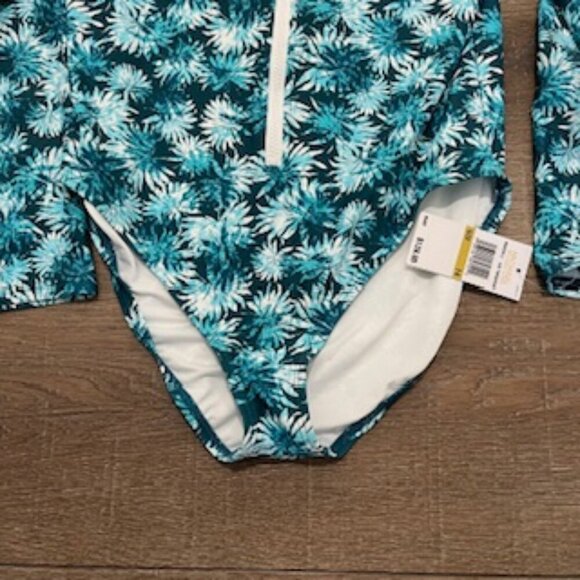 NEW Michael Kors 1 Piece Long Sleeve Zip Front Surf Suit Swimsuit Women’s sz 14 - Picture 12 of 12